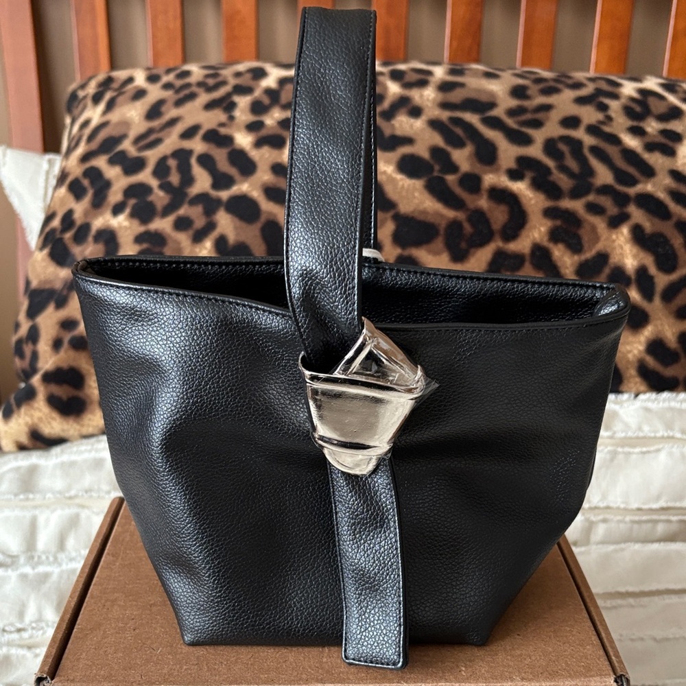 NWT Brandon Maxwell Black Mini Bag with Silver Accent